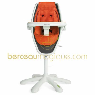 Chaise haute Loop assise orange / ch�ssis blanc par Mamas and Papas