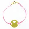 Bracelet cordon Plaque petit coeur ajour� (or jaune)