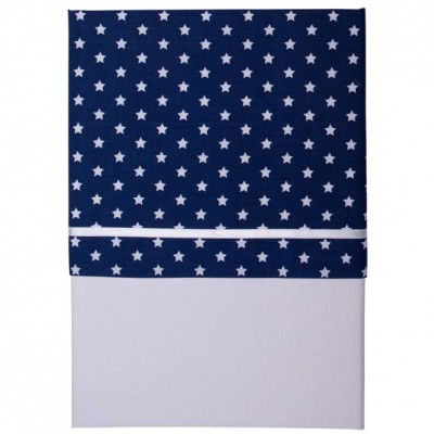 Drap de berceau bleu marine étoile et rayure (70 x 100 cm)