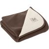 Couverture r�versible double polaire marron et ivoire (100 x 72 cm)