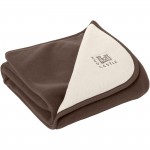 Couverture r�versible double polaire marron et ivoire (100 x 72 cm) - Red Castle