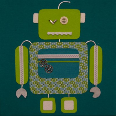 Tableau robotic robot vert (30 x 30 cm)