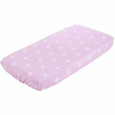 Drap housse de lit rose étoilée (60 x 120 cm)