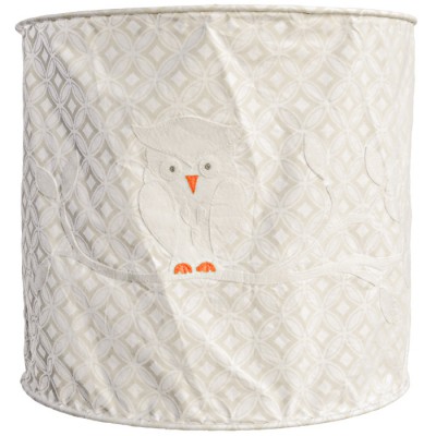 Suspension lampion en tissu hibou blanc