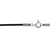 Collier cordon en caoutchouc noir (fermoir argent)