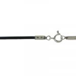 Collier cordon en caoutchouc noir (fermoir argent) - Berceau magique bijoux