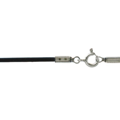 Collier cordon en caoutchouc noir (fermoir argent) par Berceau magique bijoux