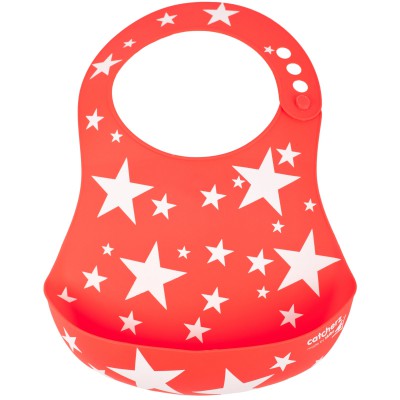 Bavoir plastique à poche catcherz rouge étoiles