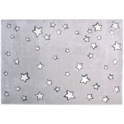 Tapis enfant sweet dream gris étoiles blanches (120 x 170 cm)