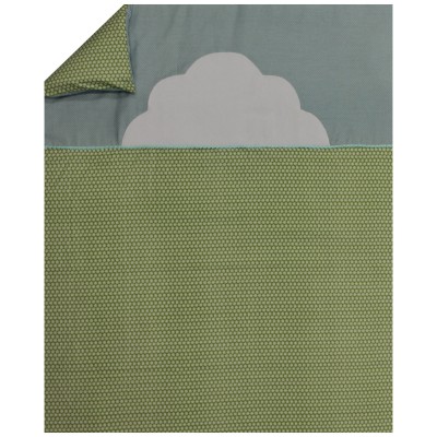 Housse de couette clouds verte (100 x 135 cm)