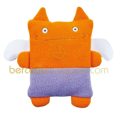Peluche Chat Monstre en polaire orange / parme (24 cm) par Trousselier