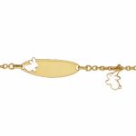 Gourmette b�b� lapin laqu� blanc (or jaune) - Berceau magique bijoux