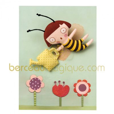 Cadre Ninon abeille sur jardin par Trousselier