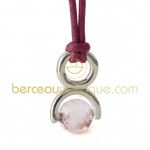Pendentif Rolling Stone Quartz rose (Or blanc) - Mikado