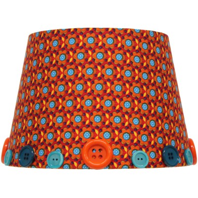 Abat-jour retro vintage orange pour lampe (20 x 15 cm)