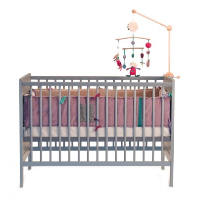 Lit b�b� � barreaux Ardoise (60 x 120 cm) par Moulin Roty