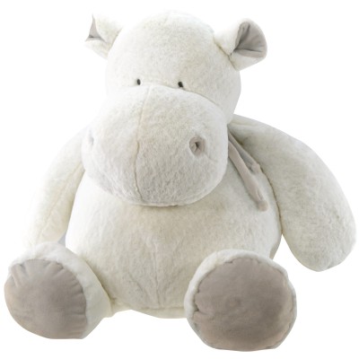 Peluche géante mon tout petit hippo écru (80 cm)