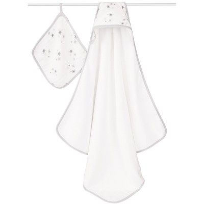 Set de bain gris et blanc twinkle 2 pièces (88 x 88 cm)