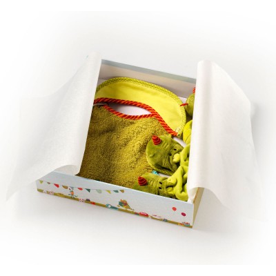 Coffret de naissance Walter (bavoir, chaussons et hochet) par Lilliputiens