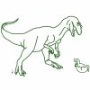 Sticker mural Dino kaki (35 x 45 cm)