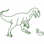 Sticker mural Dino kaki (35 x 45 cm) - Mimi'lou