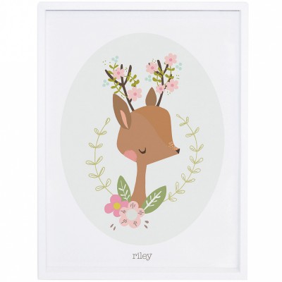 Poster encadré faon vintage my little fawn by vicky carpenter (30 x 40 cm)