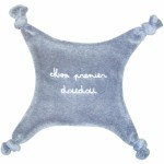 Doudou plat velours brod� Mon premier doudou gris - BB & Co