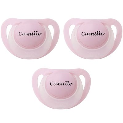 Lot de 3 sucettes personnalisables rose anatomiques nuk starlight en silicone (3-36 mois)