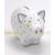 Tirelire cochon blanche pois gris 