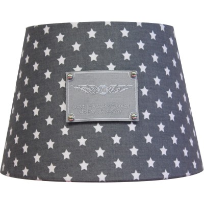 Abat-jour silver star gris étoiles pour lampe (20 x 15 cm)