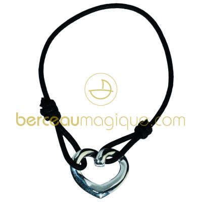Bracelet cordon Coeur (Petit mod�le) (Argent massif) par Ercuis