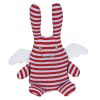 Petit doudou hochet ange lapin ray� rouge et bleu (12cm)