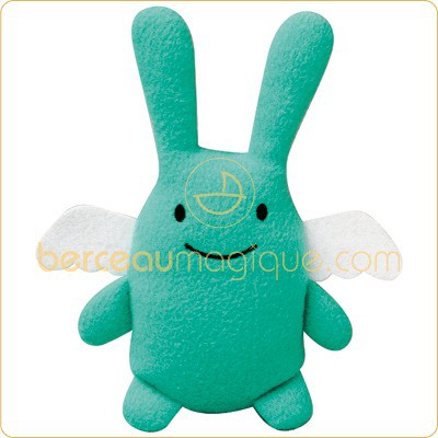 Doudou Ange lapin polaire turquoise (18 cm) par Trousselier