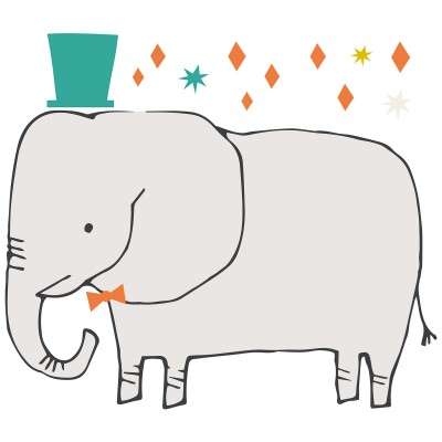 Sticker spécifique éléphant go wild go wild by lizzie mackay