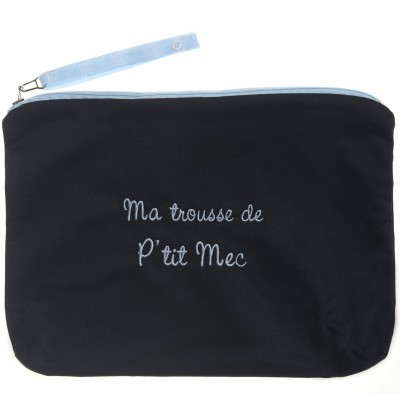 pochette b�b� brod�e Ma trousse de p�tit mec  par BB & Co