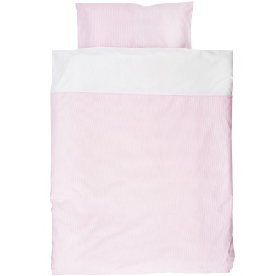 Housse de couette + taie pour berceau pink stripe (80 x 80 cm)