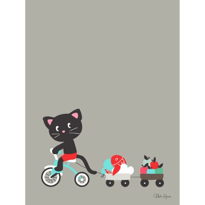 Tableau petit tour de tricycle by chloé lefeuvre (30 x 40 cm)