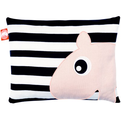 Coussin noir et rose (40 x 50 cm)