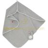 Sortie de bain personnalisable et son gant Pretty gris