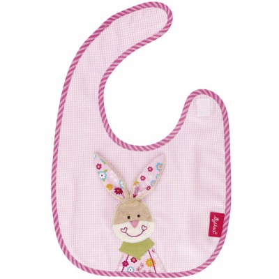 Bavoir bungee bunny lapin rose