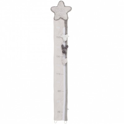 Toise blanc crème et gris poudre d'étoiles