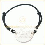 Bracelet cordon ''Je suis une merveille'' (Argent) - M�r�sine
