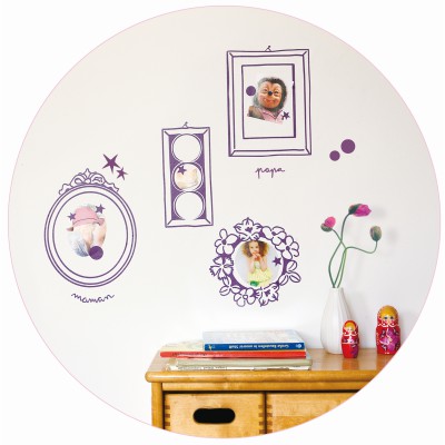 Stickers mural mes amours kit cadres violet (40 x 30 cm)