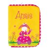 Prot�ge carnet de sant� Bouricote fleurie brod� ''Pr�nom'' 