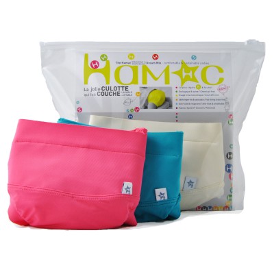 Kit couche lavable ''I can change'' (culotte + 3 matelas absorbants + 1 voile de protection) S  par Hamac Paris