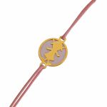 Bracelet cordon une fille (or jaune et acier color�) - A.Augis