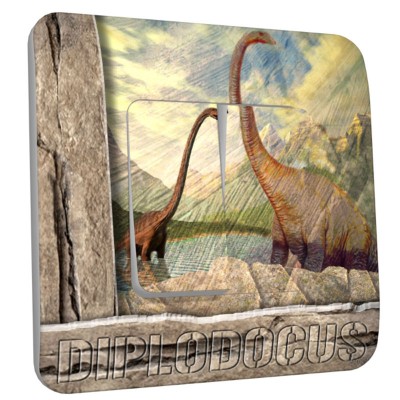 Interrupteur décoré double diplodocus