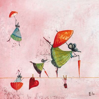 Tableau les funambules by manuela magni (50 x 50 cm)