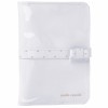 Prot�ge carnet de sant� �co-cuir verni blanc � pois beige