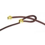 Collier Cordon en coton avec boules en or (couleur au choix) - Loupidou